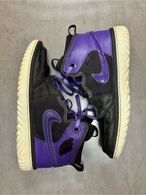 Jordan Air Jordan 1 High React High-Top Sneakers in Purple & Black, Men’s 11